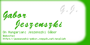 gabor jeszenszki business card